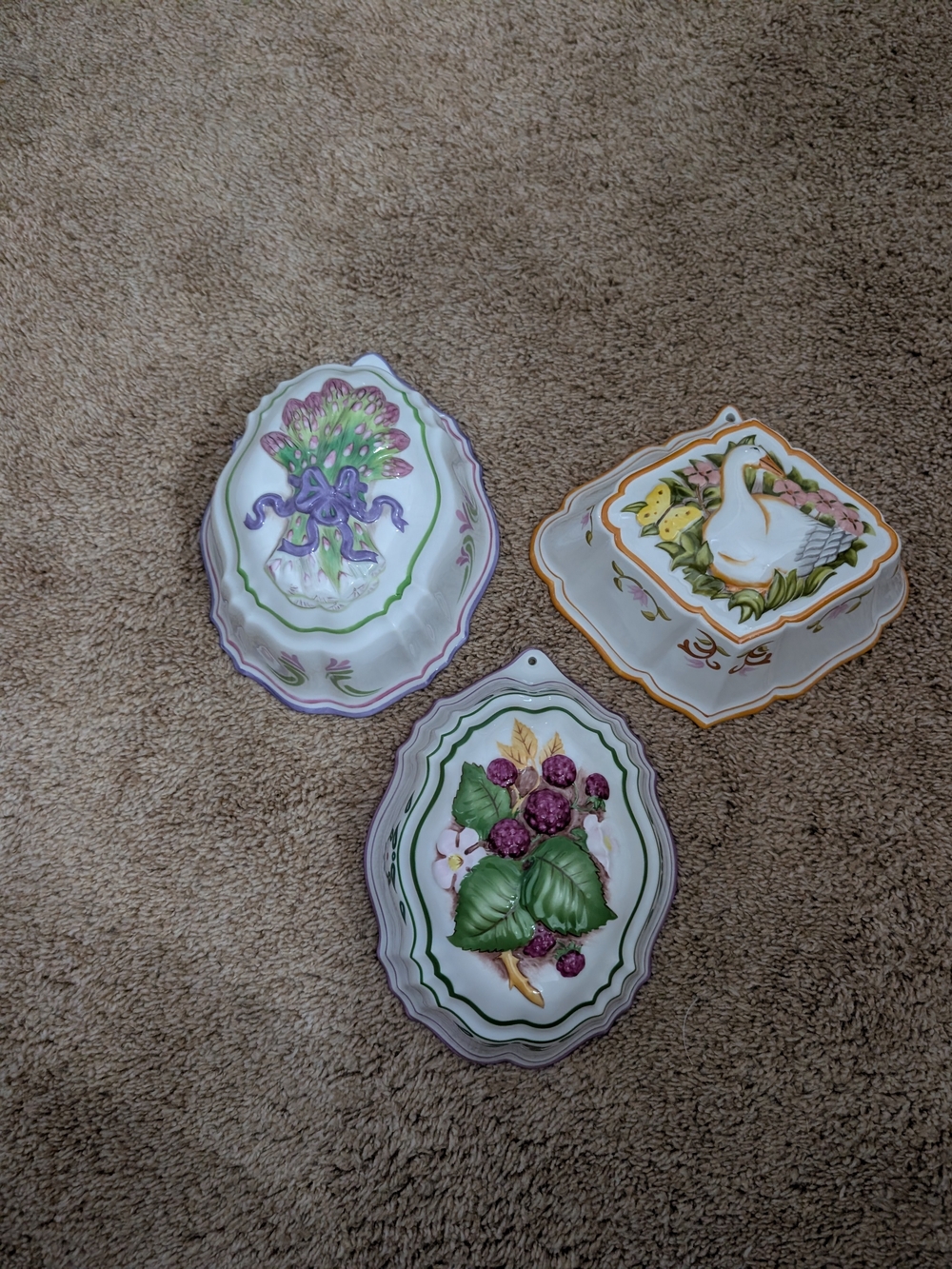 Vintage Set of 3- 1986 Le Cordon Bleu Franklin Mint Wall Hanging/Molds